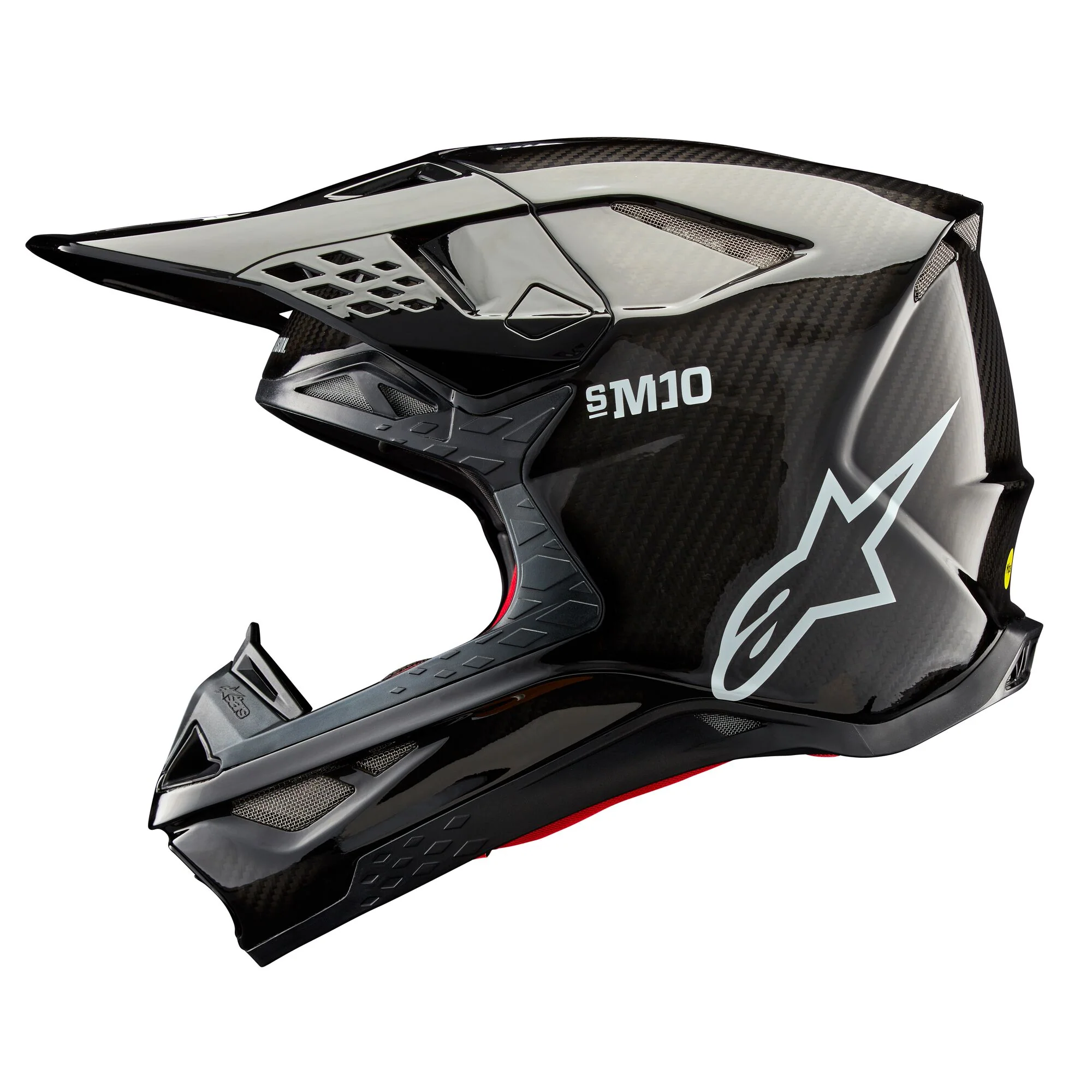 Alpinestars Helmet Supertech SM10 Solid Black Glossy Carbon - Image 2