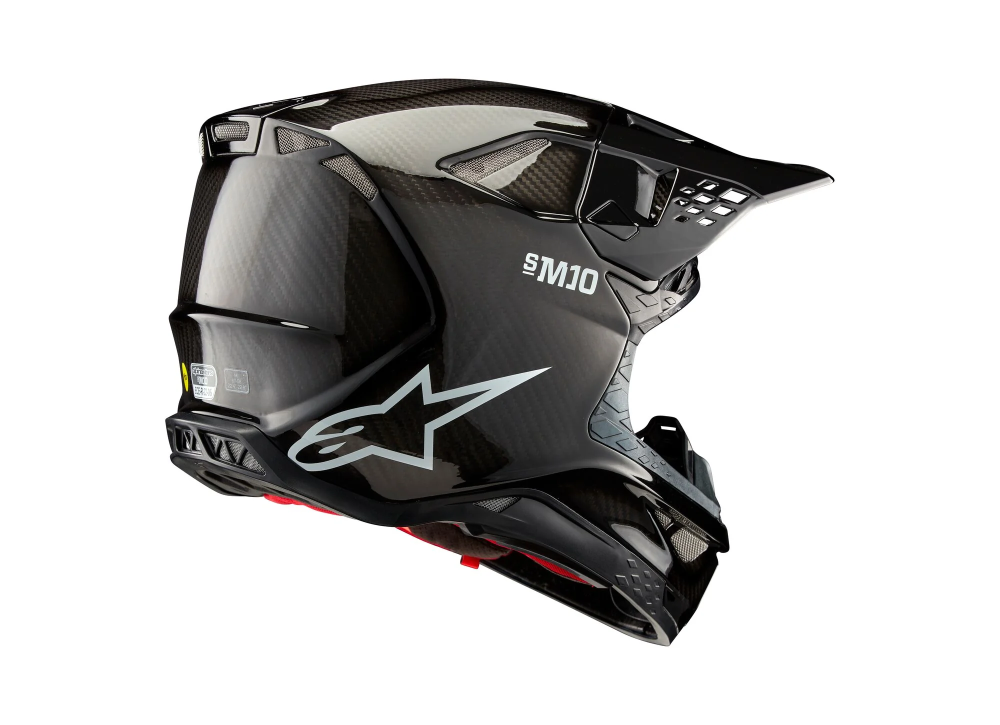 Alpinestars Helmet Supertech SM10 Solid Black Glossy Carbon - Image 3