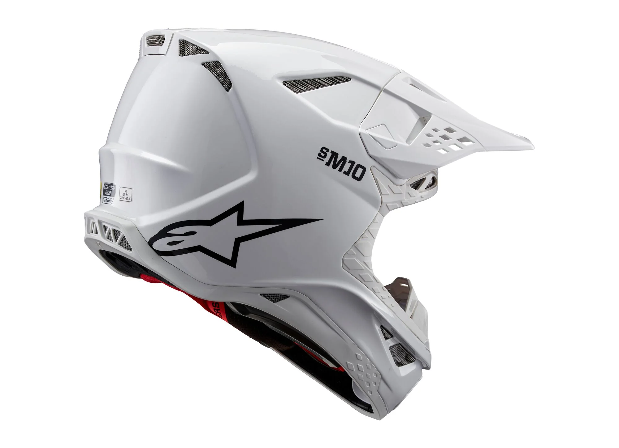 Alpinestars Helmet Supertech SM10 Solid White Glossy - Image 4