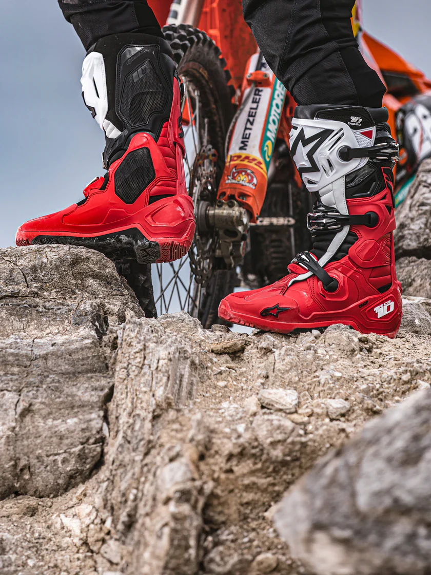 Alpinestars Tech 10 Enduro Boots Bright Red Black White - Image 7