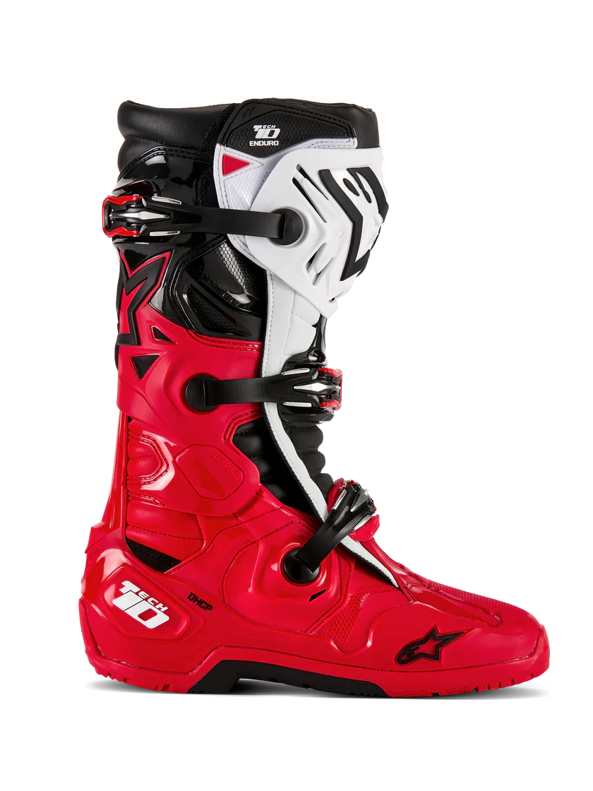 Alpinestars Tech 10 Enduro Boots Bright Red Black White - Image 9