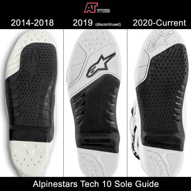 Alpinestars Tech 10 Replacement Outer Boot Soles - Black/White - Image 2