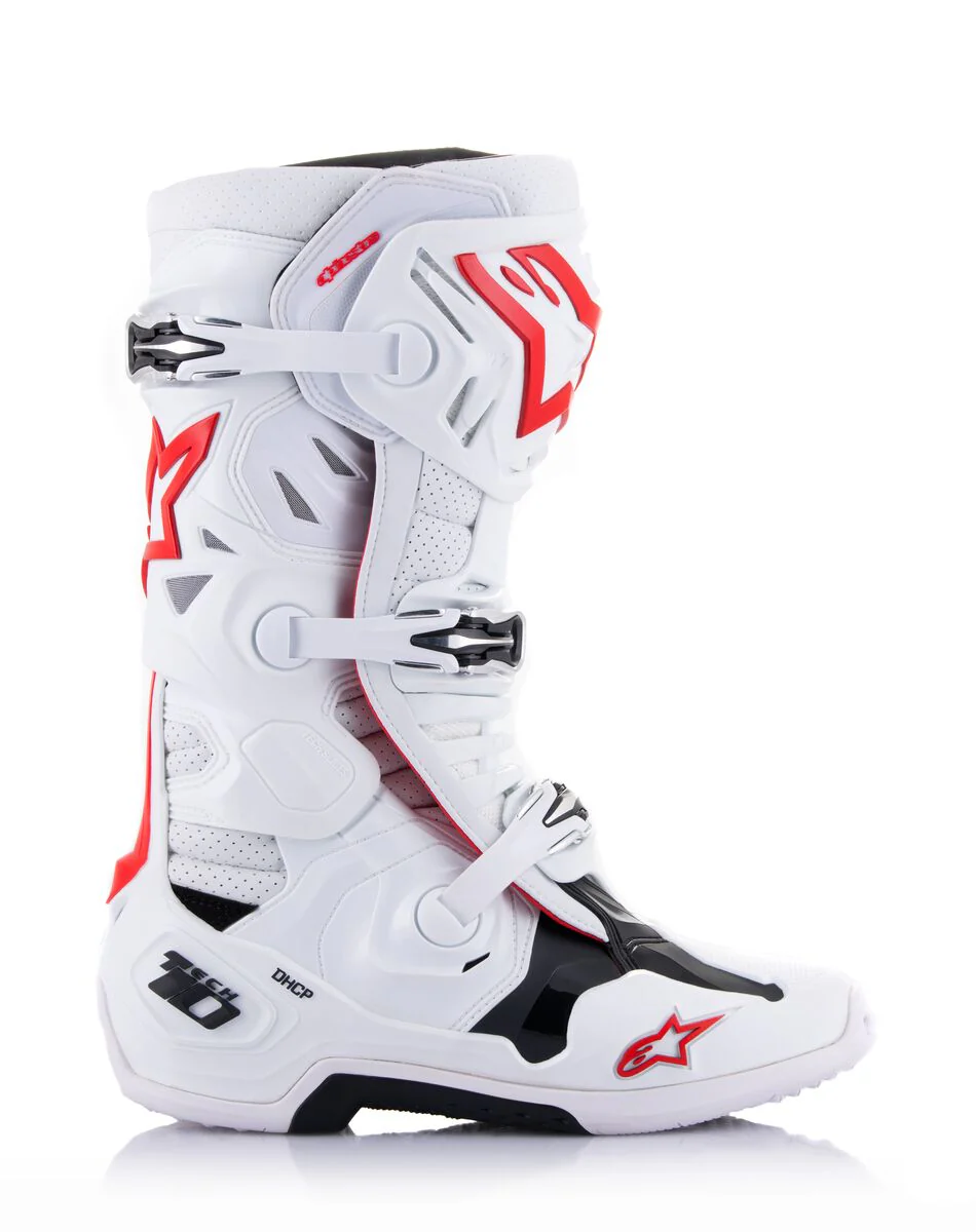 Alpinestars Tech 10 Supervented Motocross Boots White Bright Red - Image 4