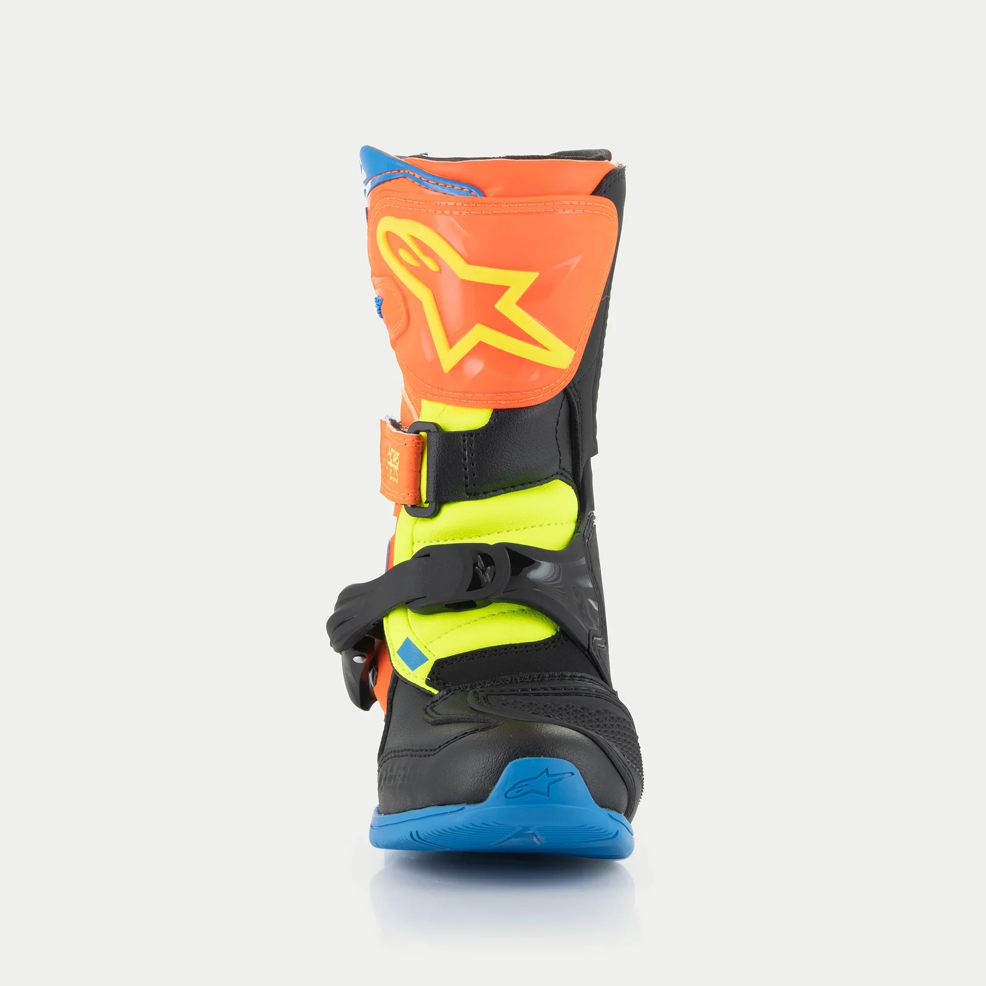 Alpinestars Tech 3S Kids Boots Orange Flo Enamel Blue Flo Yellow - Image 3