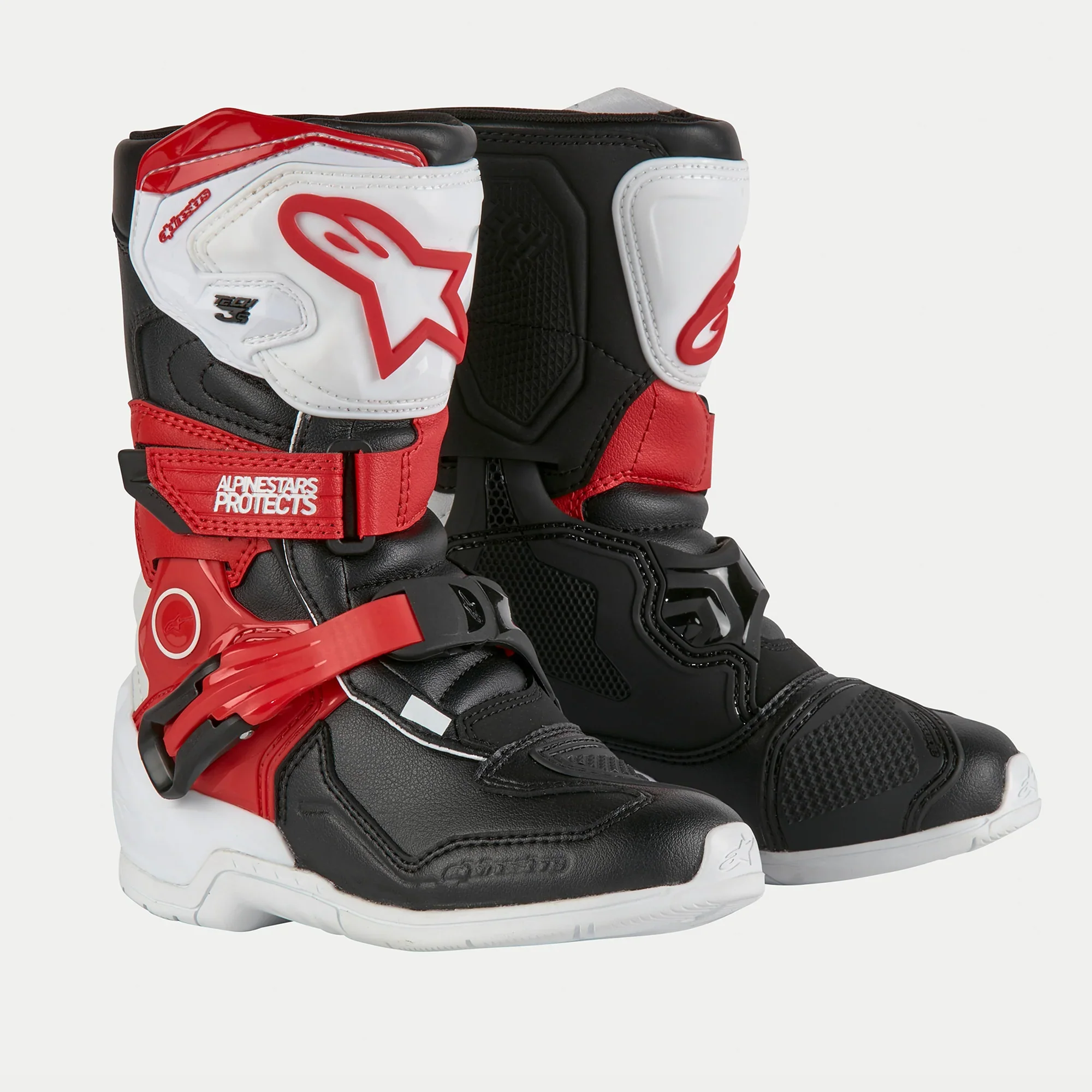 Alpinestars Tech 3S Kids Boots White Black Red - Image 2