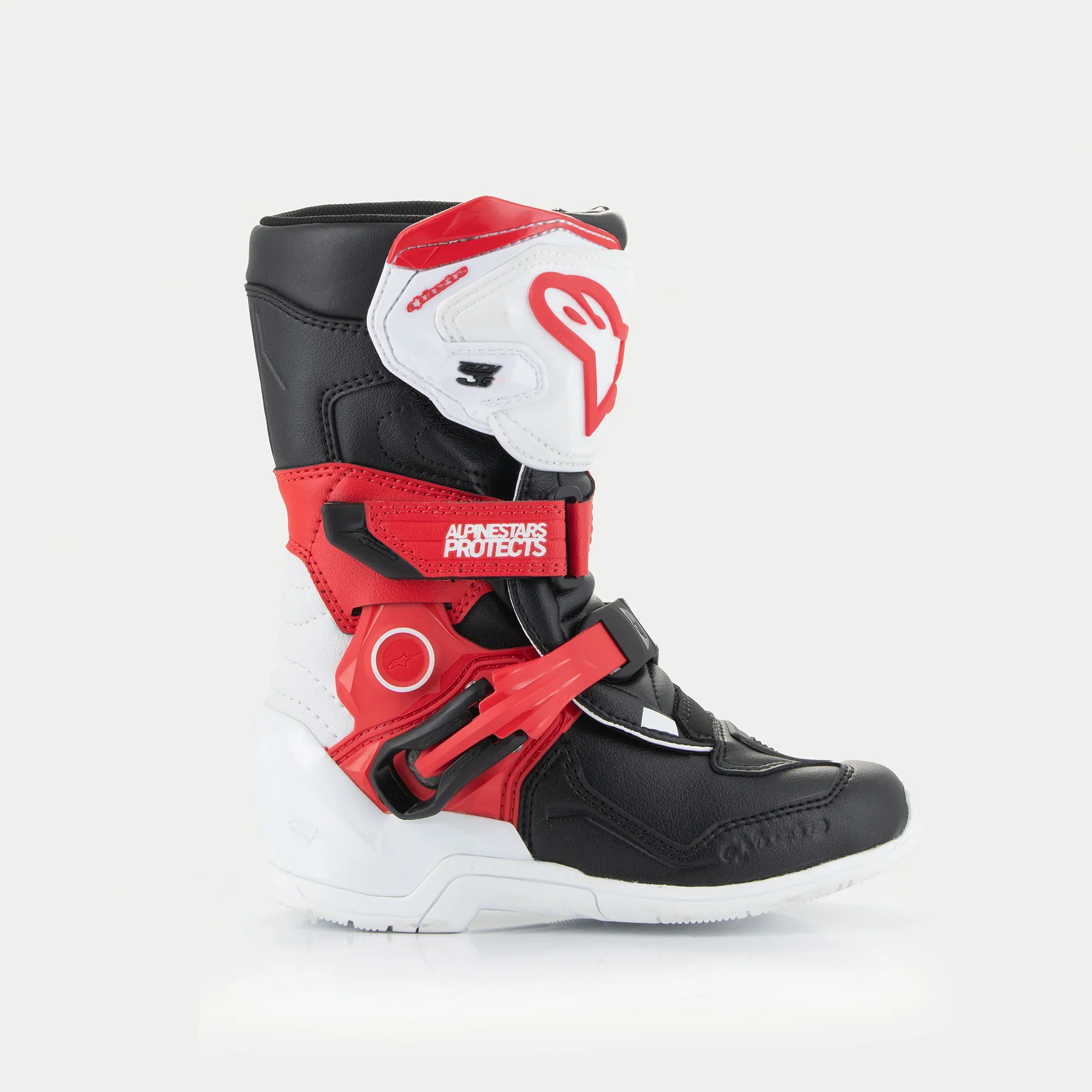 Alpinestars Tech 3S Kids Boots White Black Red - Image 3