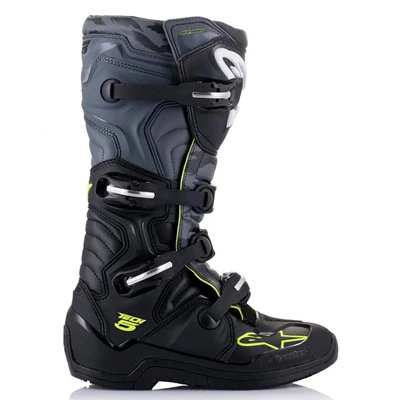 Alpinestars Tech 5 Motocross Boots Black Cool Grey Yellow Flo - Image 3