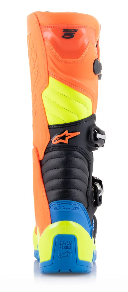 Alpinestars Tech 5 Boot Orange Fluo Blue Yellow - Image 5