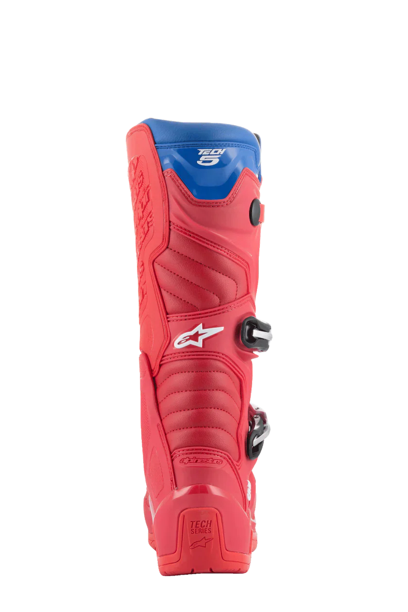 Alpinestars Tech 5 Boots - Bright Red Dark Red Alpine Blue - Image 4