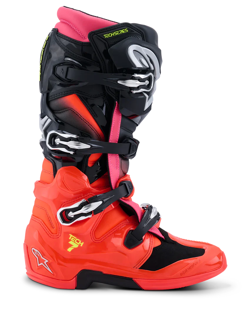 Alpinestars Tech 7 Motocross Boots Black Red Pink - Image 4