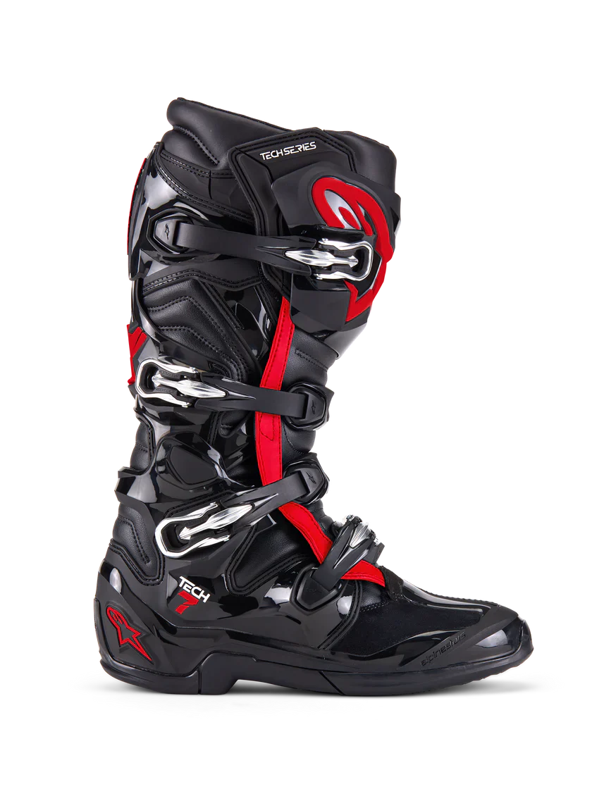 Alpinestars Tech 7 Motocross Boots Black Red Fluo - Image 3
