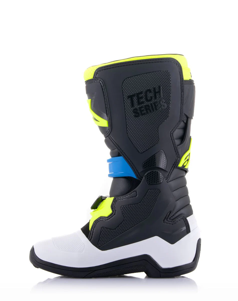 Alpinestars Tech 7S Youth Boots Black Enamel Blue Yellow Fluo - Image 3