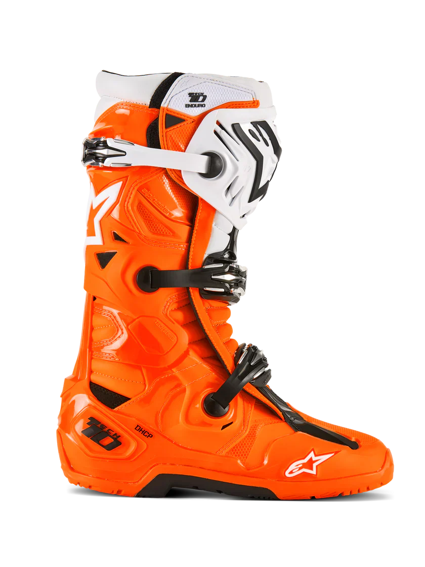Alpinestars Tech 10 Enduro Boots Orange Fluo Black White - Image 10