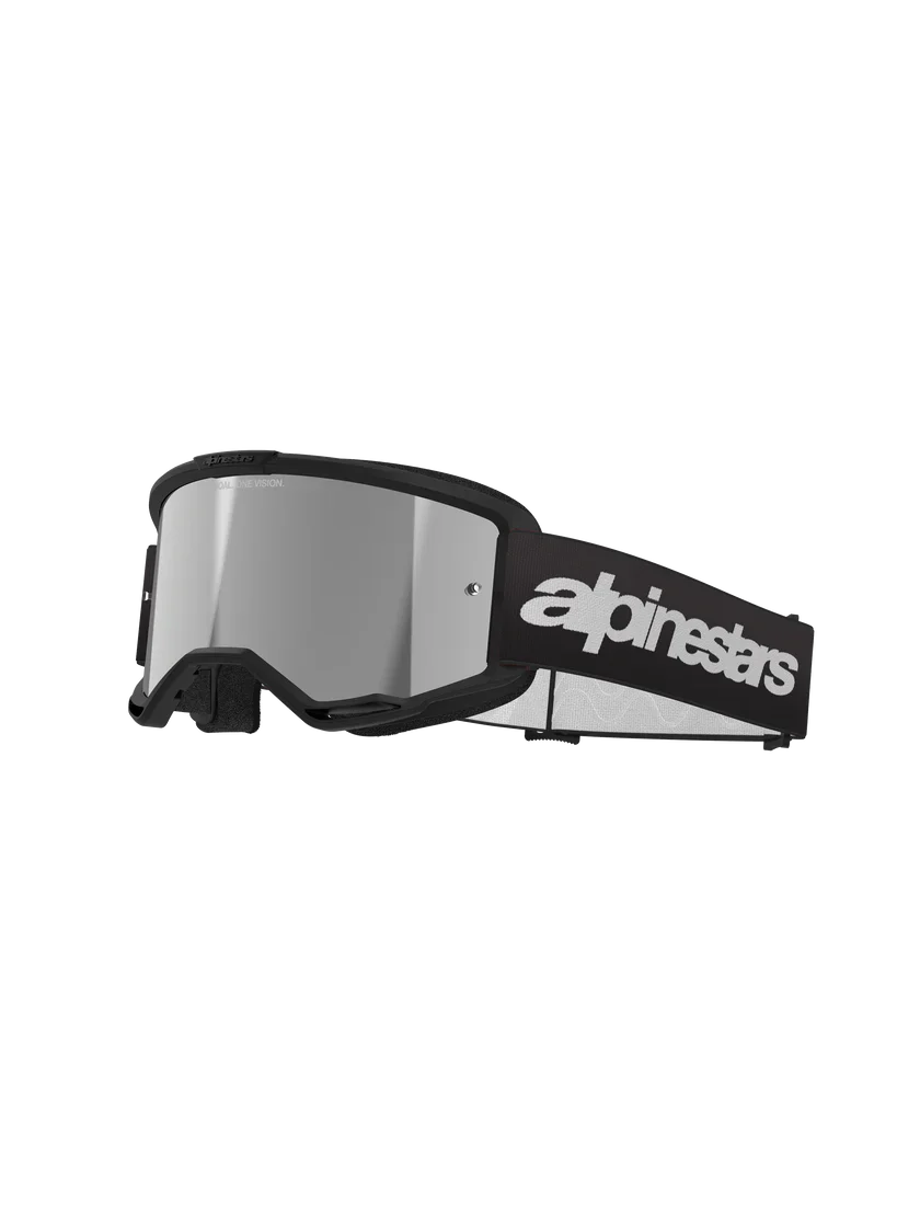 Alpinestars Vision 3 Wordmark Goggles Black - Silver Mirror Lens - Image 2