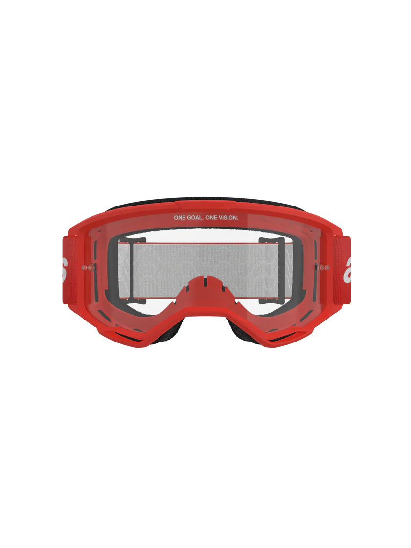 Alpinestars Vision 3 Wordmark Goggles Red - Clear Lens - Image 4
