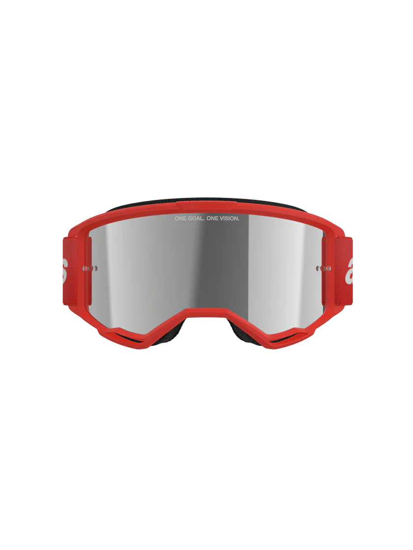 Alpinestars Vision 3 Wordmark Goggles Red - Silver Mirror Lens - Image 4