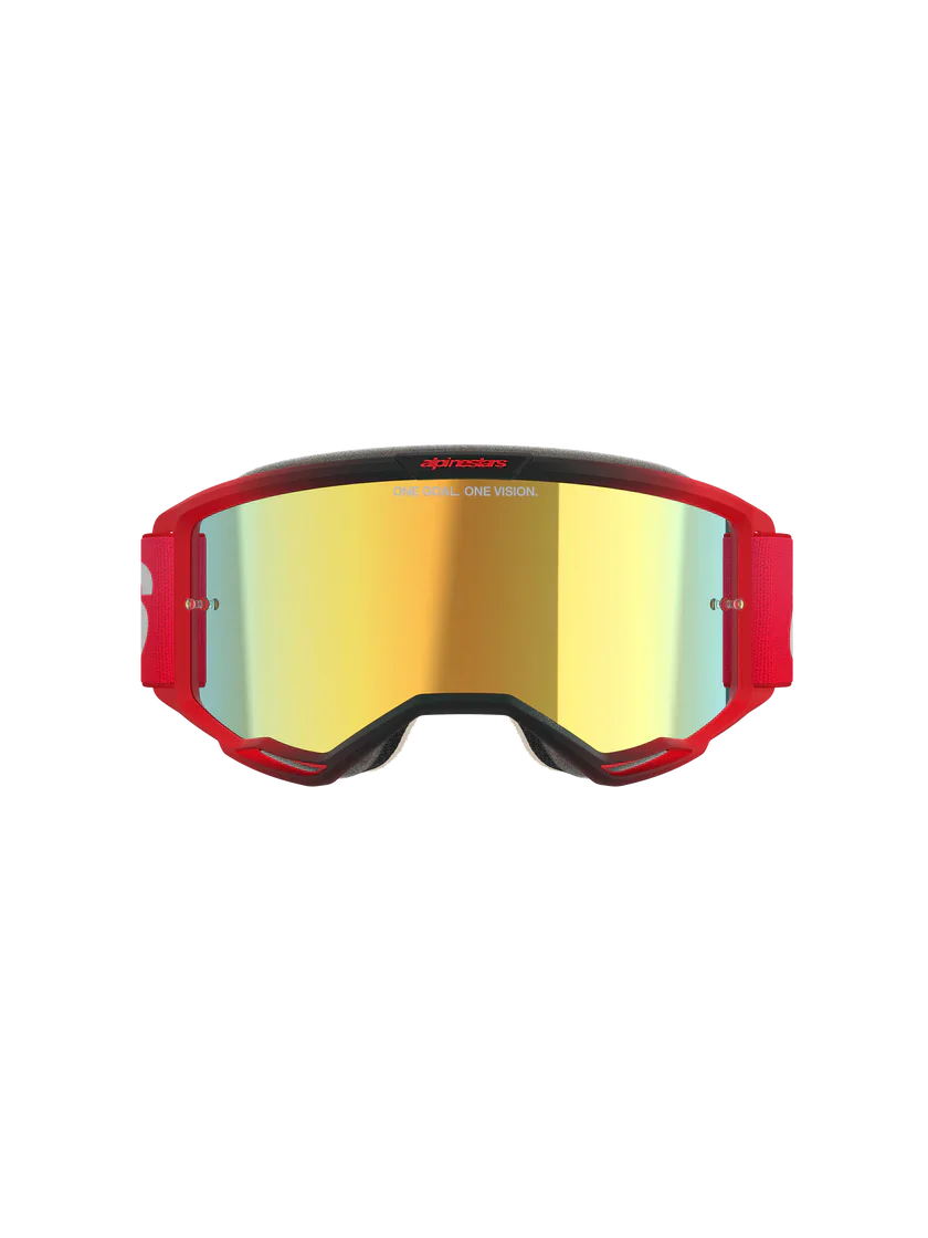 Alpinestars Vision 5 Blaze Goggles Red - Gold Mirror Lens - Image 4