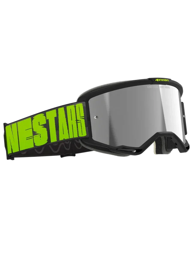 Alpinestars Vision 5 Hollow Goggles Charcoal Fluo Yellow - Silver Mirror Lens