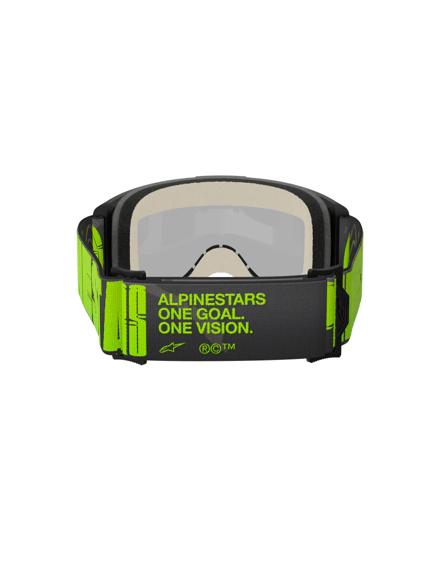 Alpinestars Vision 5 Hollow Goggles Charcoal Fluo Yellow - Silver Mirror Lens - Image 2