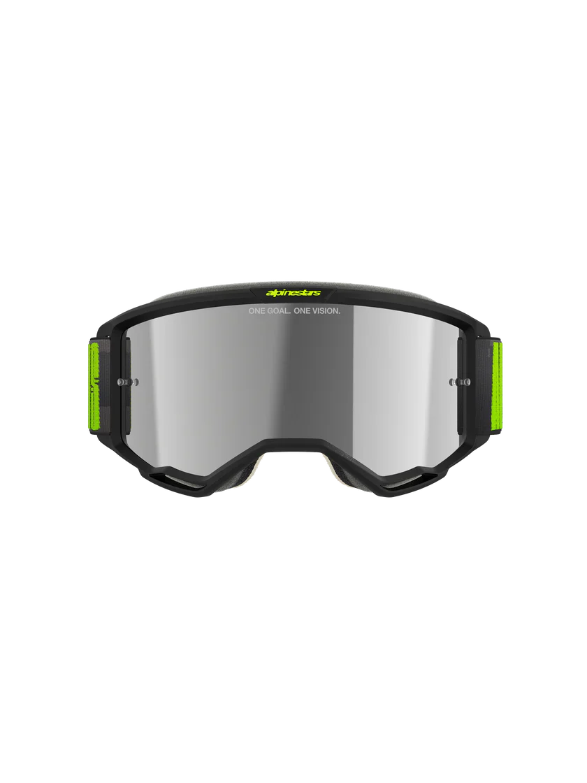 Alpinestars Vision 5 Hollow Goggles Charcoal Fluo Yellow - Silver Mirror Lens - Image 3