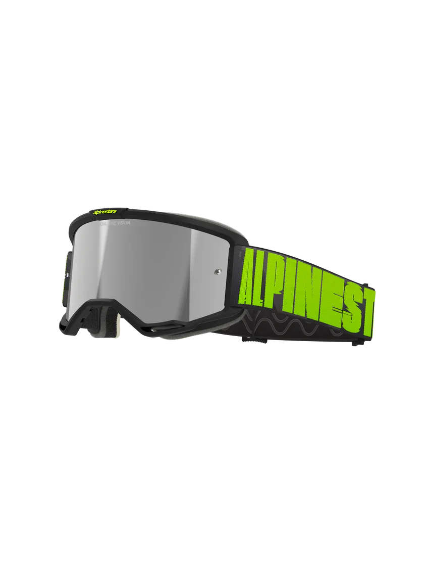 Alpinestars Vision 5 Hollow Goggles Charcoal Fluo Yellow - Silver Mirror Lens - Image 4
