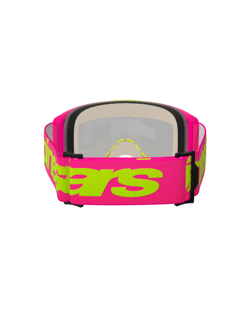 Alpinestars Vision 5 Wordmark Goggles Pink  Fluo Yellow - Red Mirror Lens - Image 3