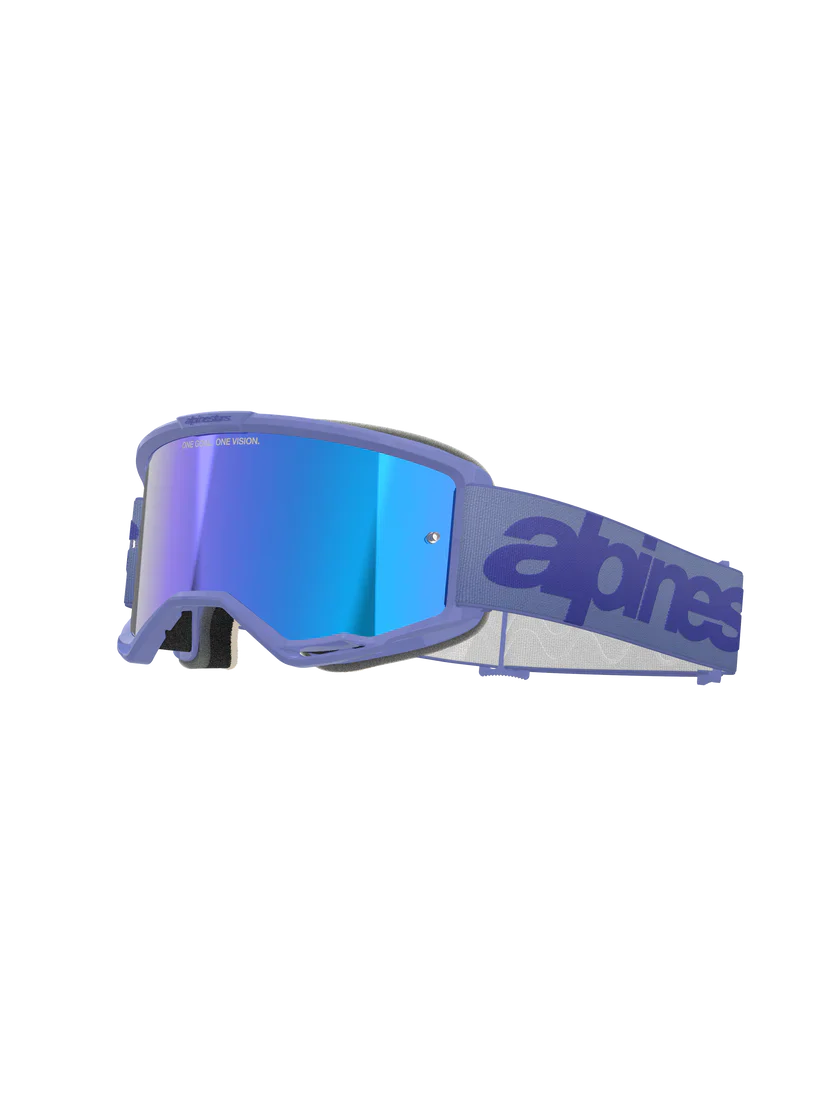 Alpinestars Vision 5 Wordmark Goggles Purple - Blue Mirror Lens - Image 2