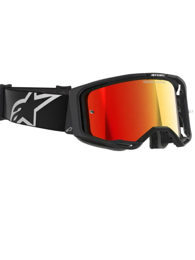 Alpinestars Vision 8 Goggles Black - Red Mirror Lens