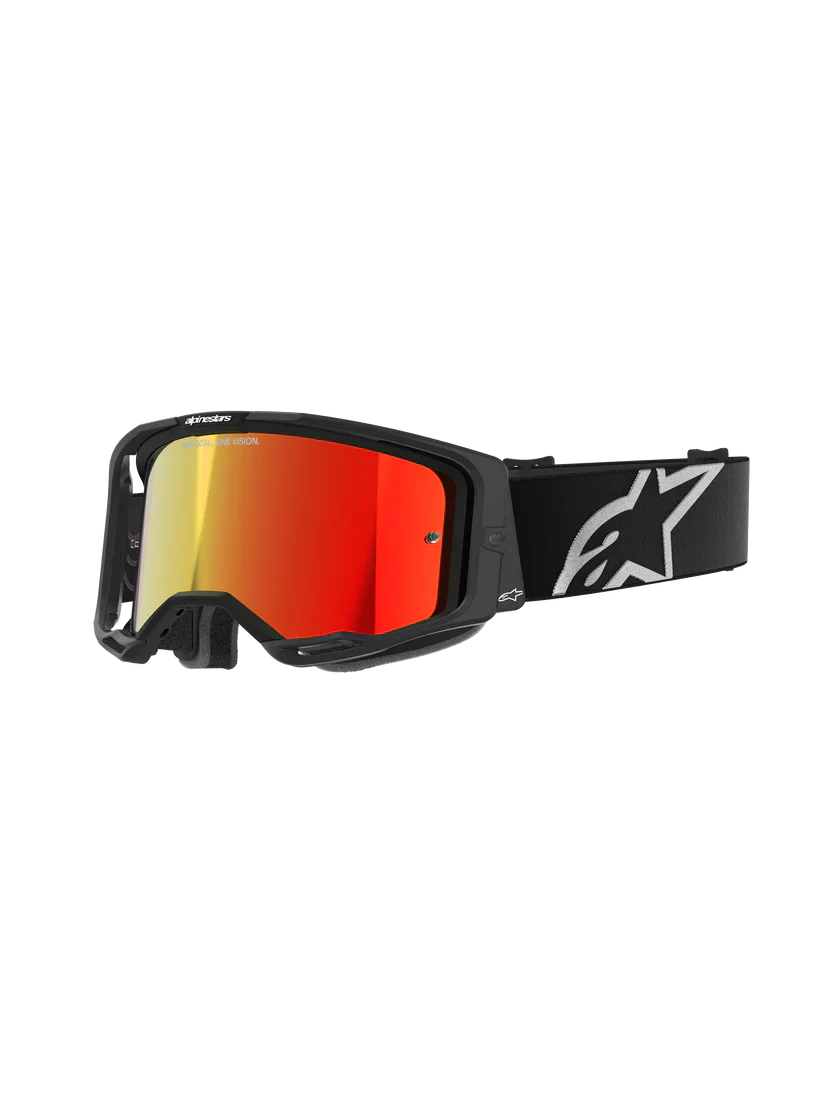 Alpinestars Vision 8 Goggles Black - Red Mirror Lens - Image 2