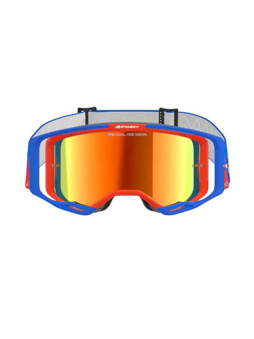 Alpinestars Vision 8 Wordmark Goggles Blue Orange - Red Mirror Lens - Image 4