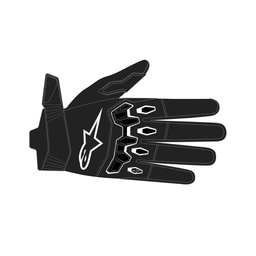 Alpinestars Youth and Kids Full Bore V2 Gloves Black White - Image 3