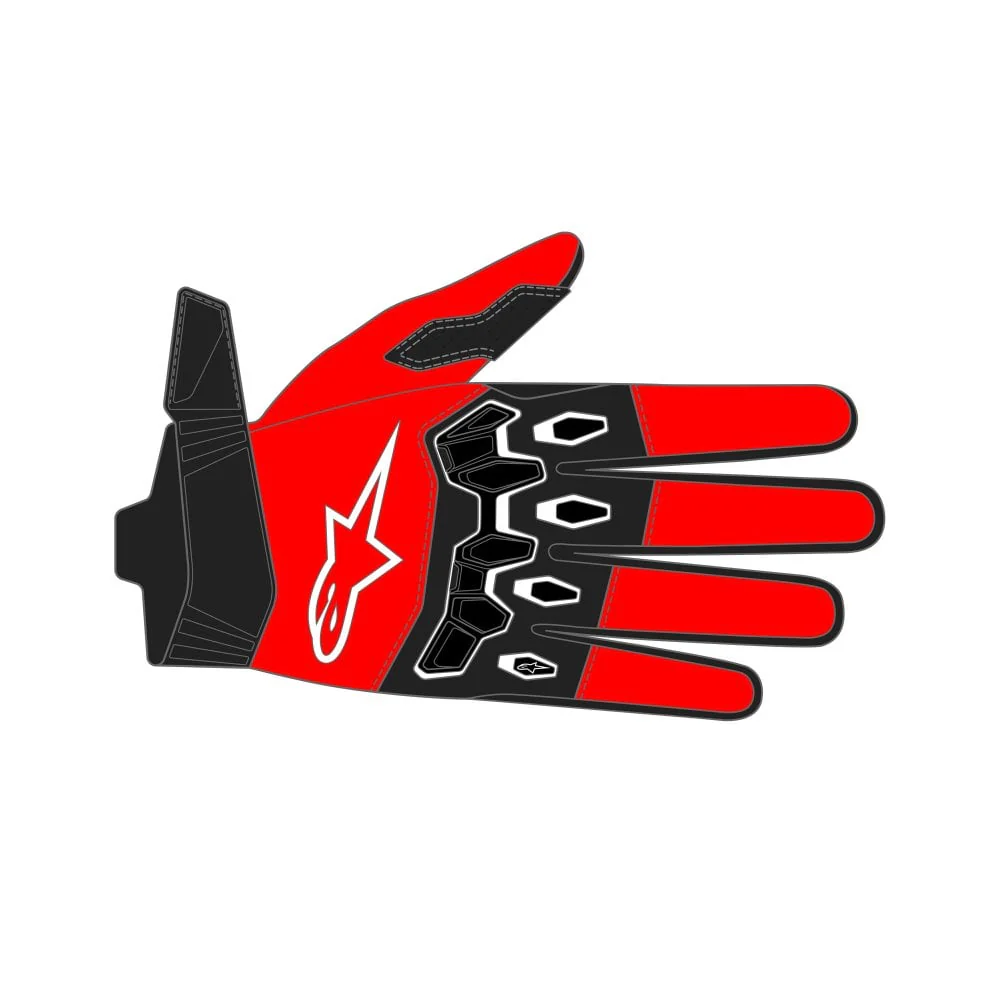 Alpinestars Youth and Kids Full Bore V2 Gloves Bright Red Black - Image 3