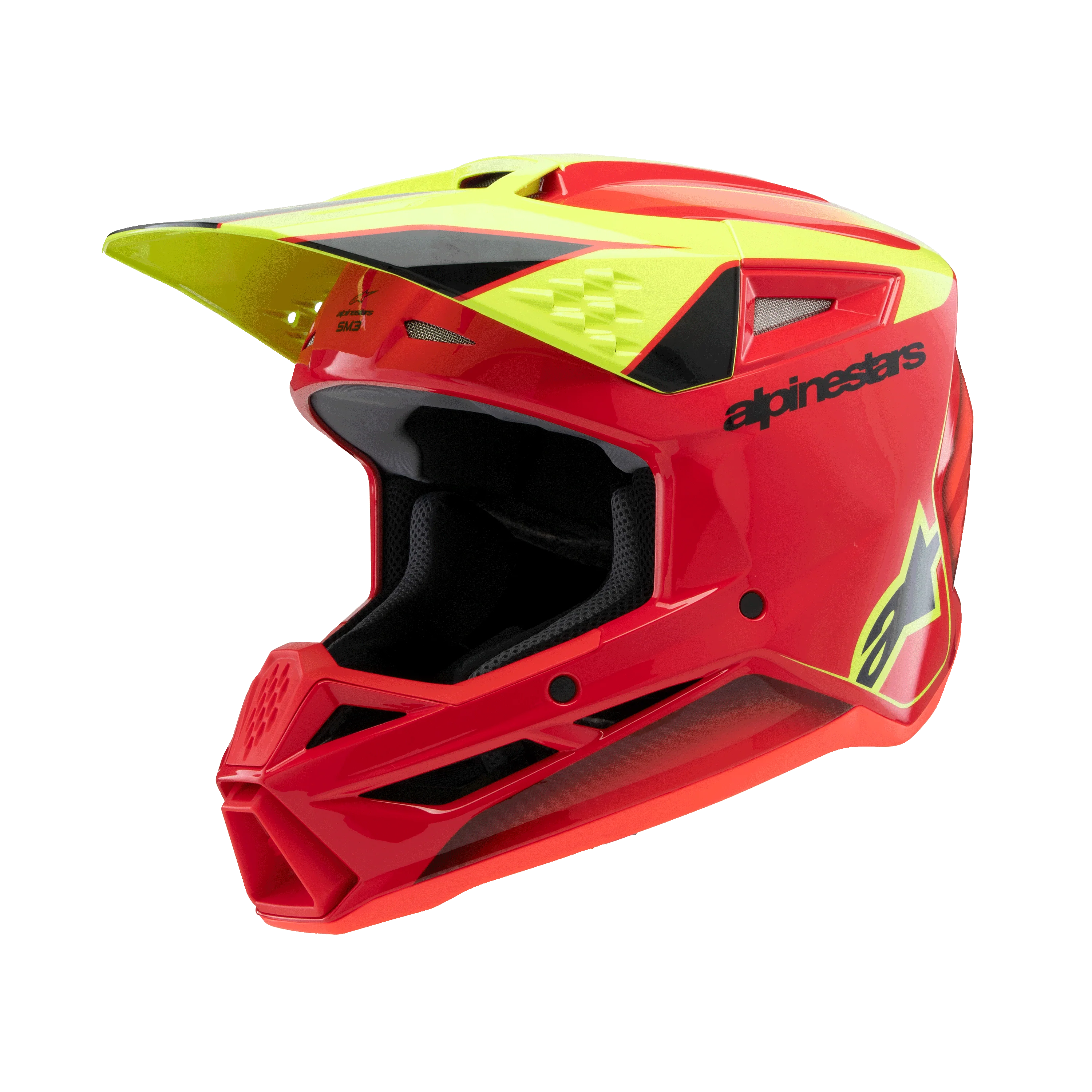 Alpinestars Youth Helmet SM3 Fray Red Yellow Black Gloss