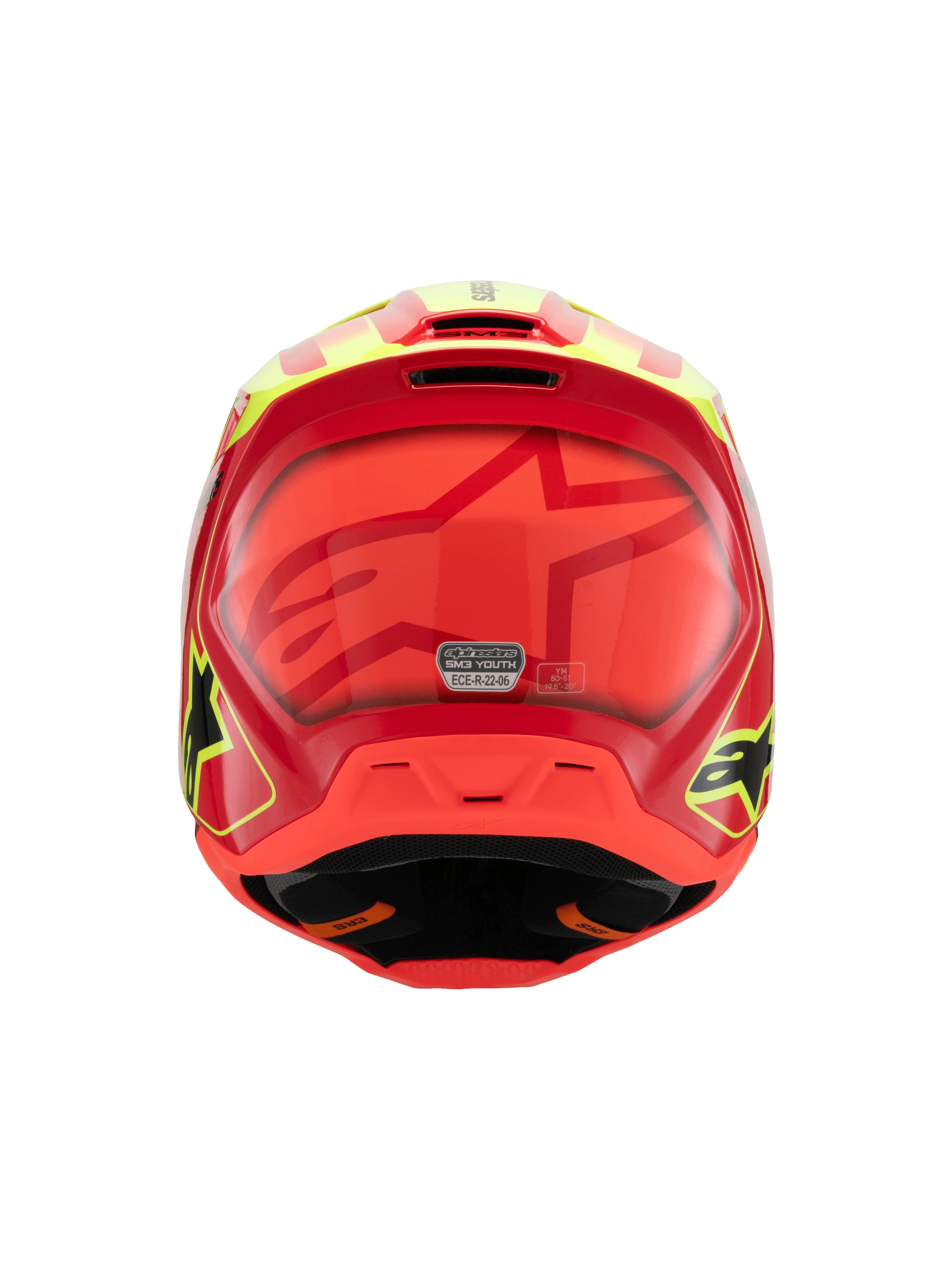 Alpinestars Youth Helmet SM3 Fray Red Yellow Black Gloss - Image 5