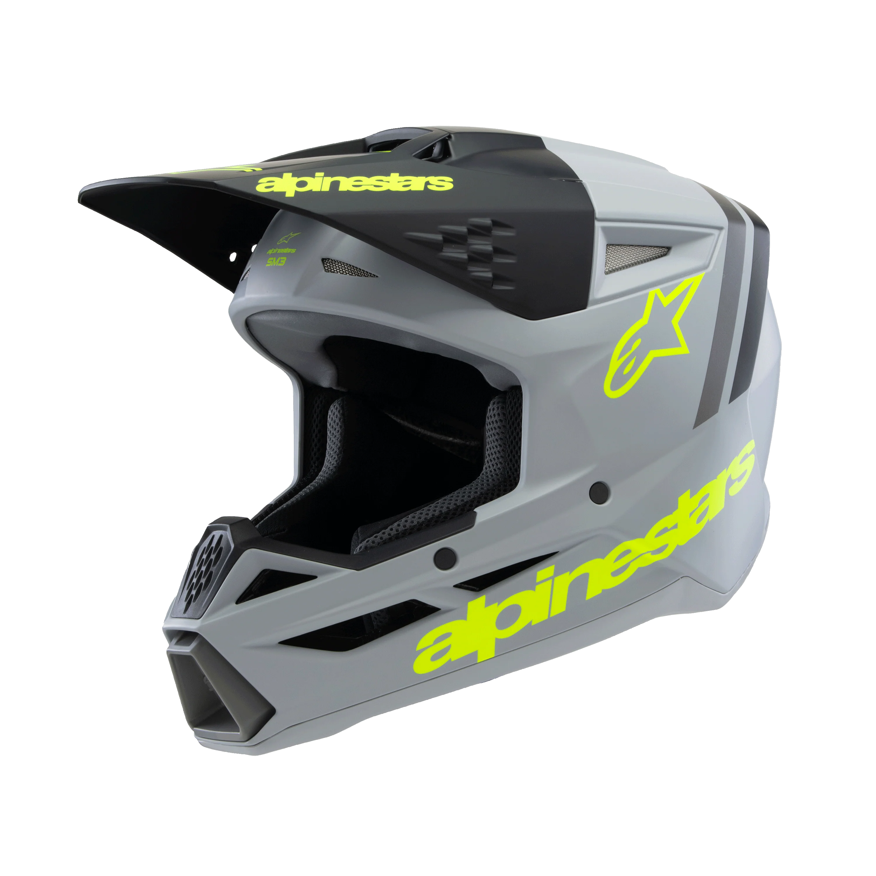 Alpinestars Youth Helmet SM3 Radium Grey Black Yellow Matte