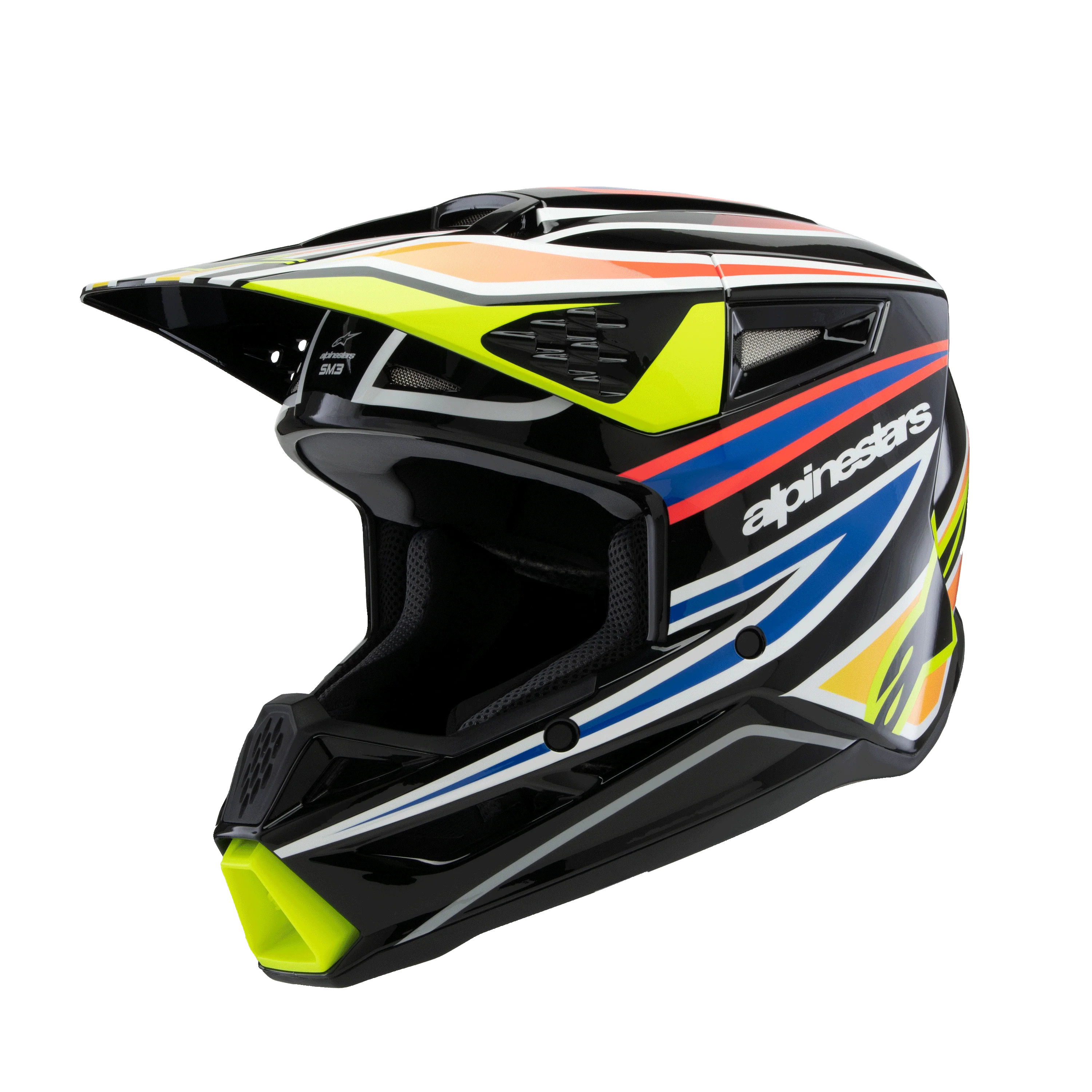 Alpinestars Youth Helmet SM3 Wurx Black Yellow Blue Red