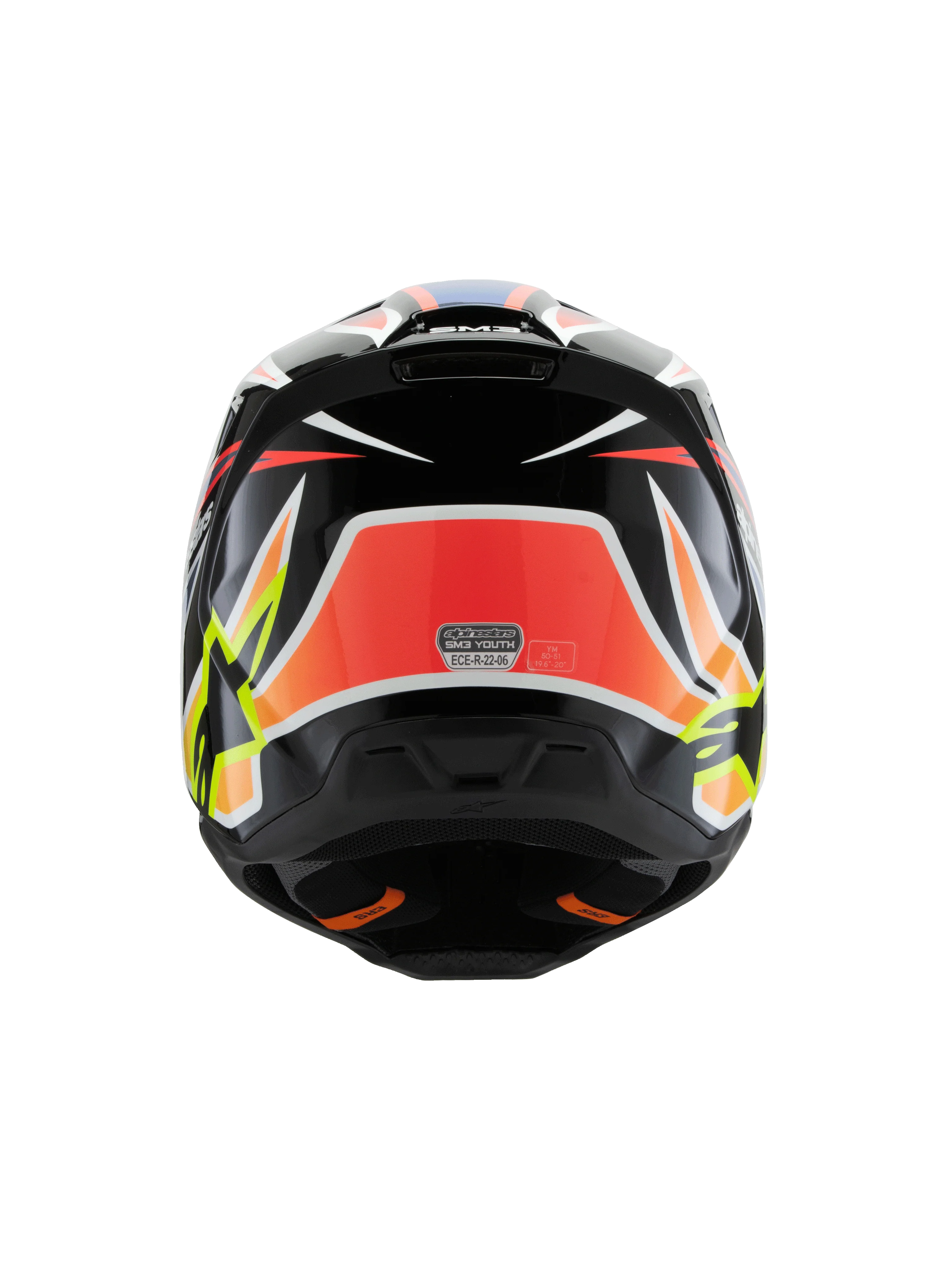 Alpinestars Youth Helmet SM3 Wurx Black Yellow Blue Red - Image 6