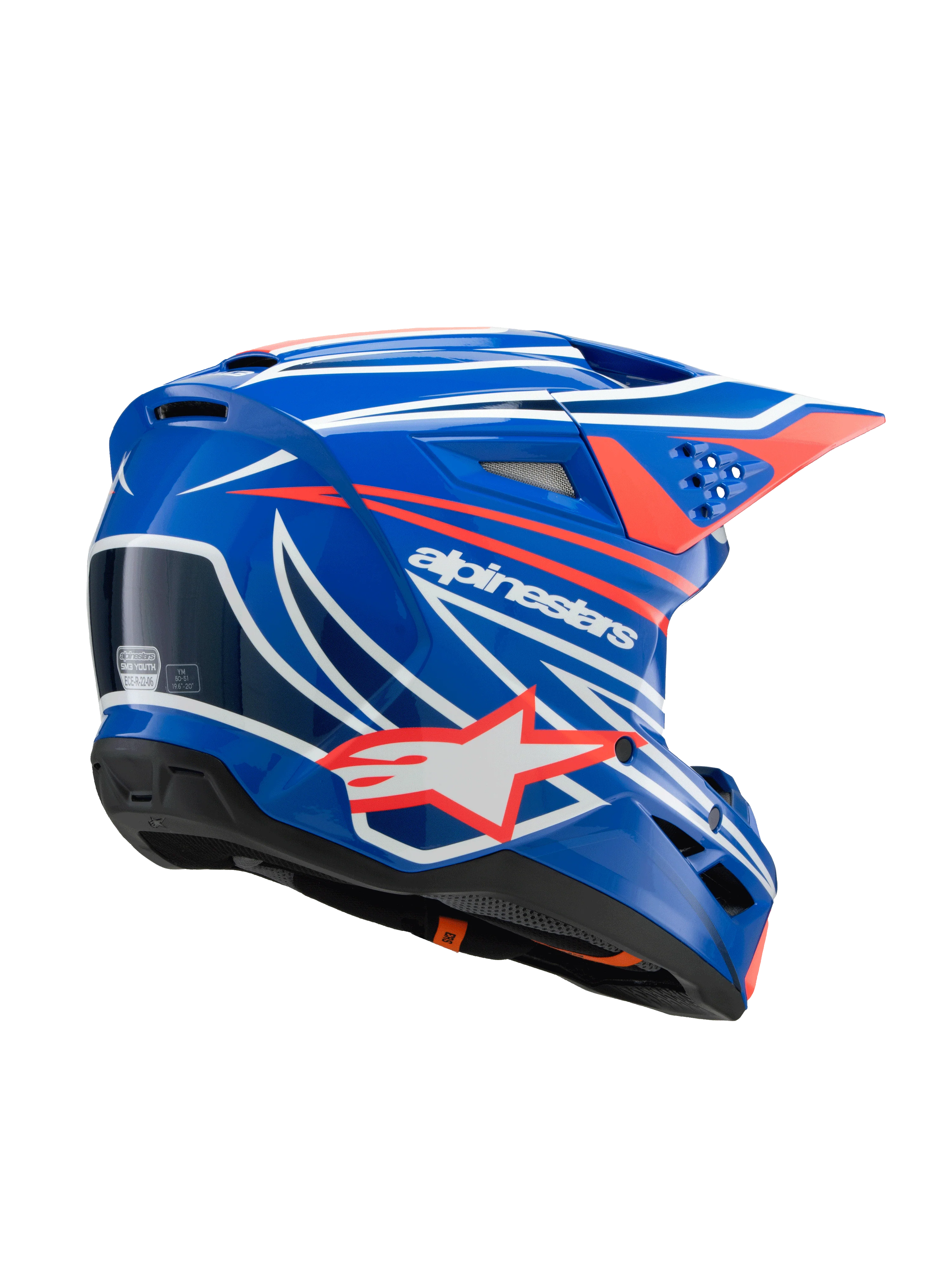 Alpinestars Youth Helmet SM3 Wurx Blue Red White - Image 4