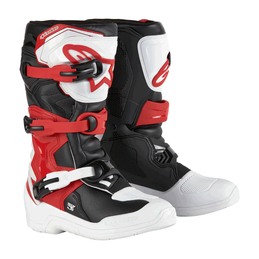 Alpinestars Youth Tech 3S Boots - White Black Bright Red