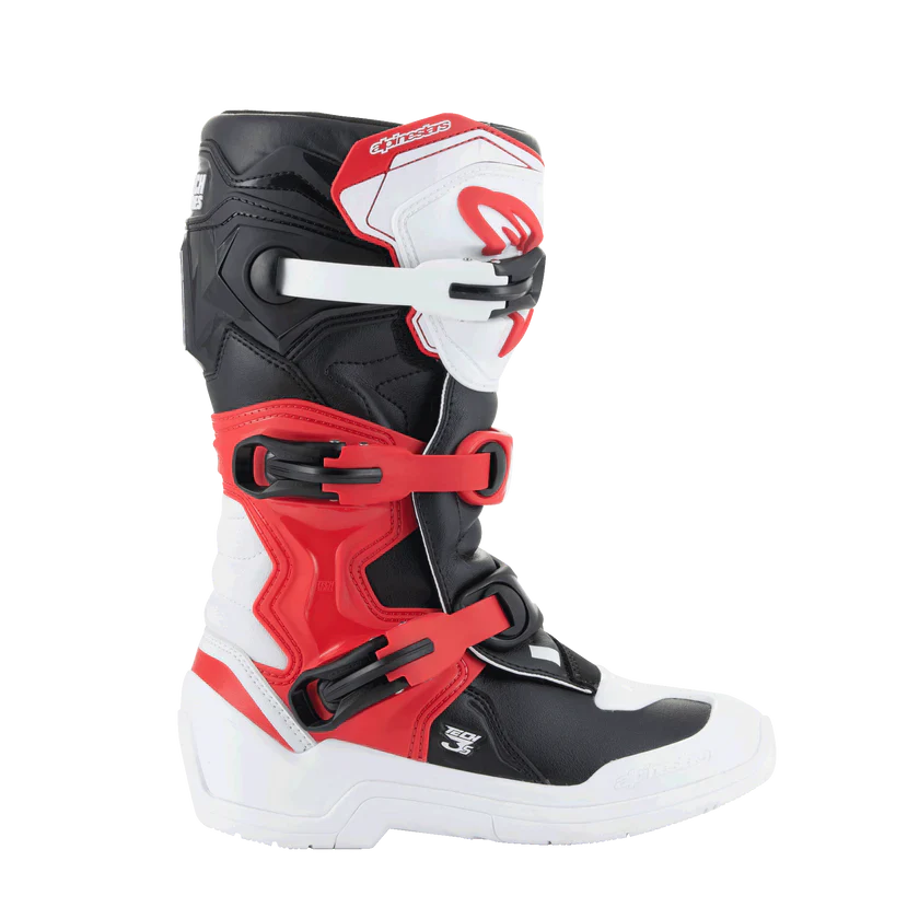 Alpinestars Youth Tech 3S Boots - White Black Bright Red - Image 4