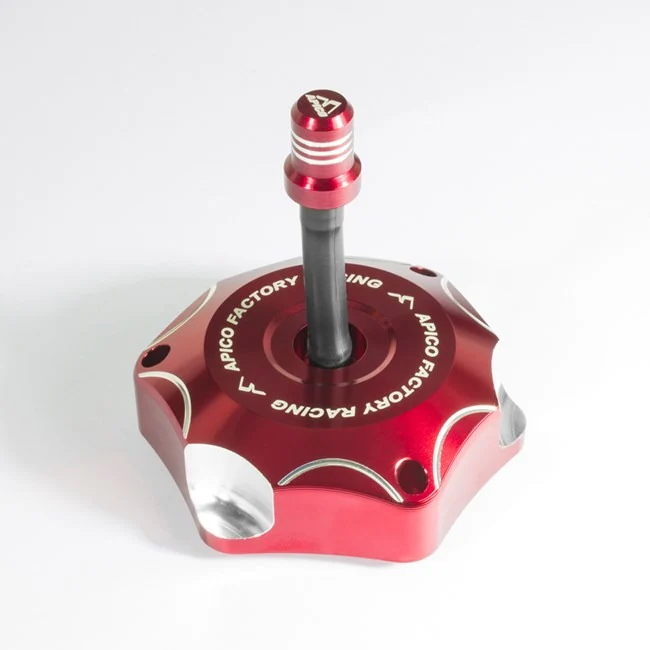 Apico Alloy Fuel Cap with Breather Pipe - Suzuki - Red