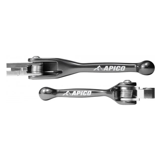 Apico Flexi FoldBack Brake & Clutch Lever Set - Grey Suzuki