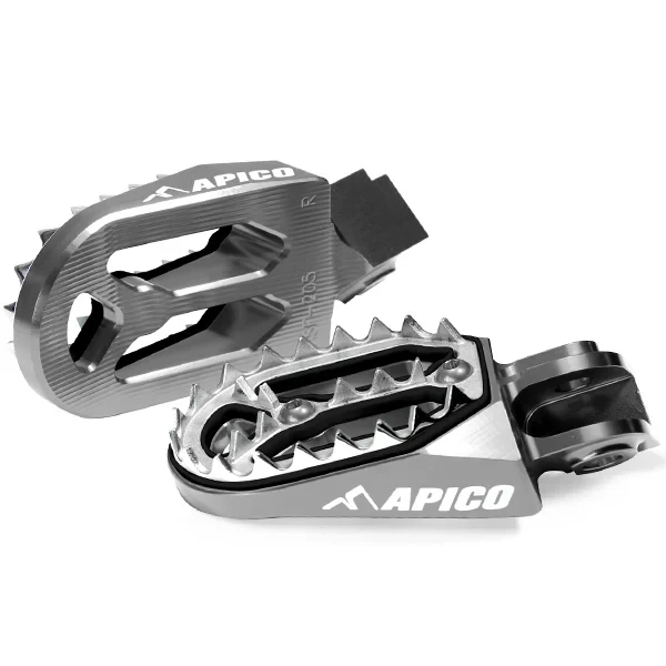 Apico Pro Bite Anodised Wide Foot Pegs - Kawasaki Titanium
