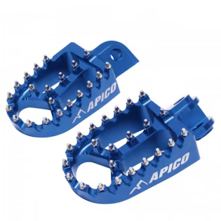 Apico Xtreme Anodised Wide Foot Pegs - Yamaha Blue