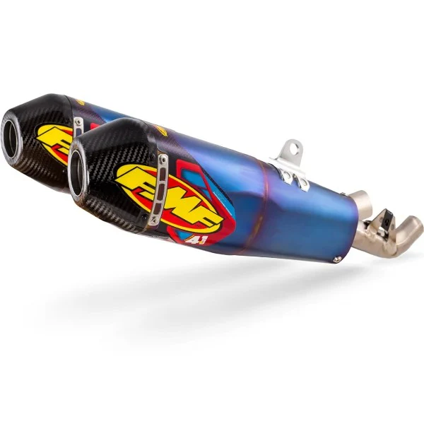 FMF Factory Blue Titanium 4.1 Dual Slip On Silencers Honda CRF