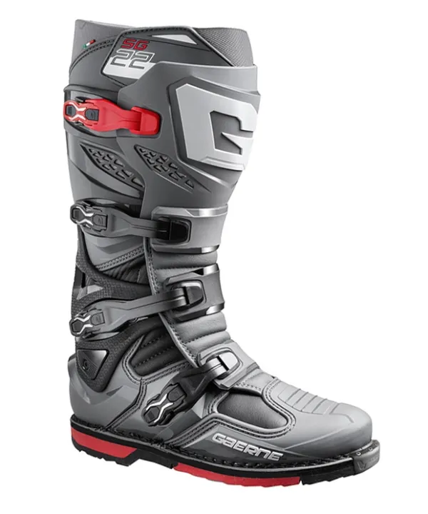 Gaerne SG22 Anthracite Black Red Motocross Boots - Image 3