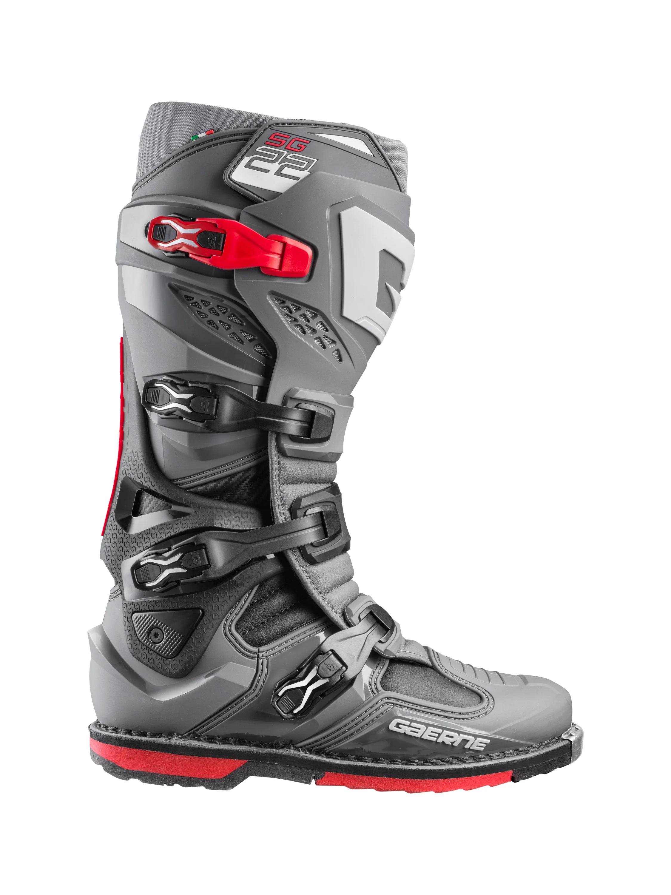 Gaerne SG22 Anthracite Black Red Motocross Boots - Image 4