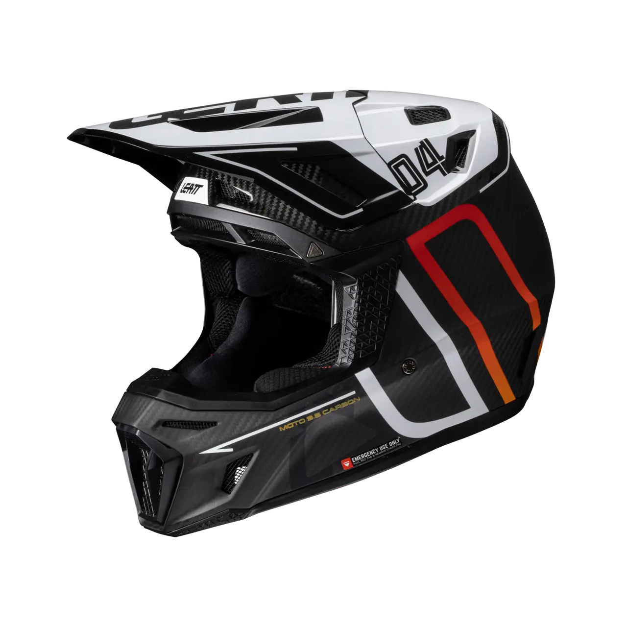 2025 Leatt 9.5 V25 Carbon White Helmet with 6.5 Iriz Goggles - Image 4