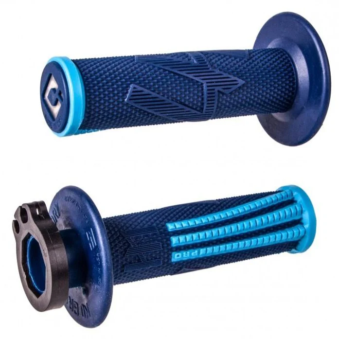 ODI EMIG Pro V2 Lock On Motocross Enduro Grips - Navy Blue Cyan