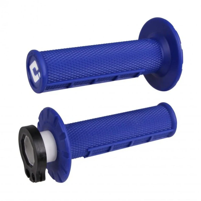 ODI Half Waffle Lock On Motocross Enduro Grips - Blue
